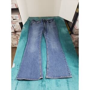 American Eagle Jeans Size 12 Womens Blue Ladies Pants Mid Rise Artist Flare